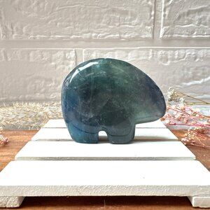 Gorgeous Fluorite Bear Carving
